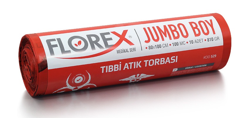Tıbbi Atık Baskılı Jumbo Boy Çöp Torbası C Katlama Kod 529