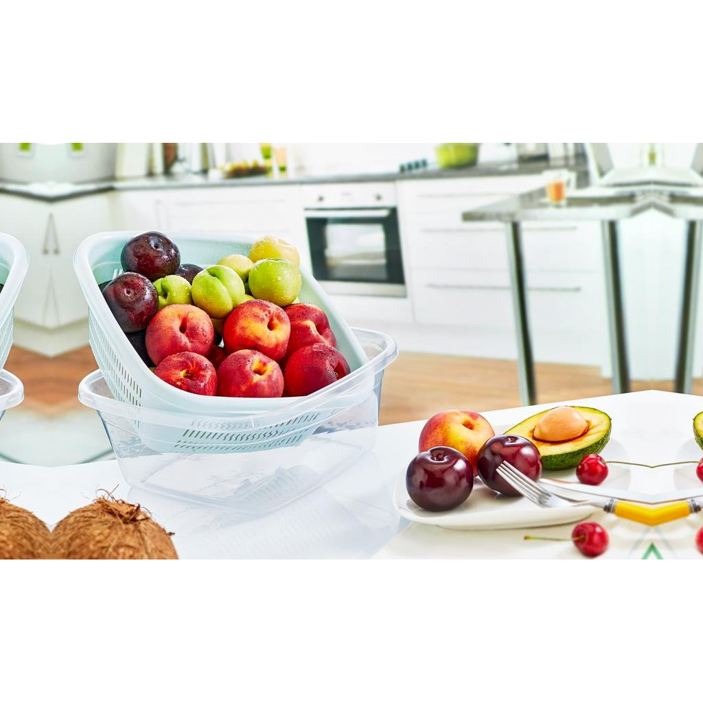 ÇOK AMAÇLI KARE ÇİFTLİ SÜZGEÇ (ŞEFFAF) 6 LT
