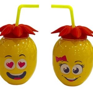 ŞİRİN KAPAKLI PİPETLİ BARDAK DESENLİ