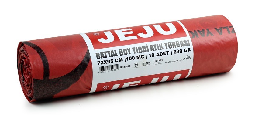 Jeju Ekonomik Tıbbi Atık Baskılı Battal Boy Çöp Torbası