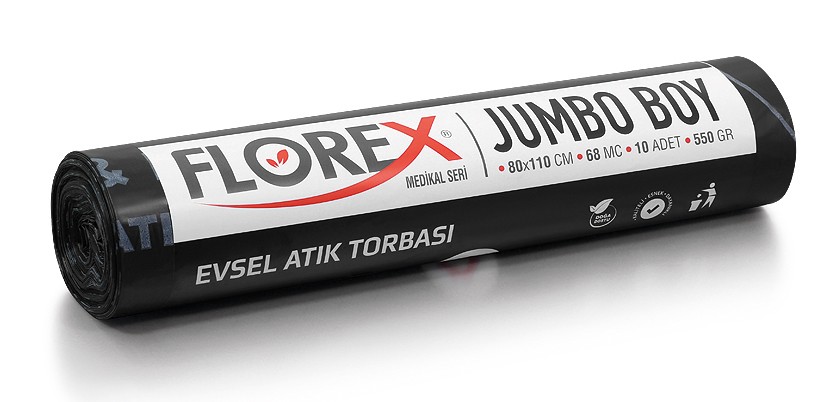 Evsel Atık Baskılı Jumbo Boy Çöp Torbası