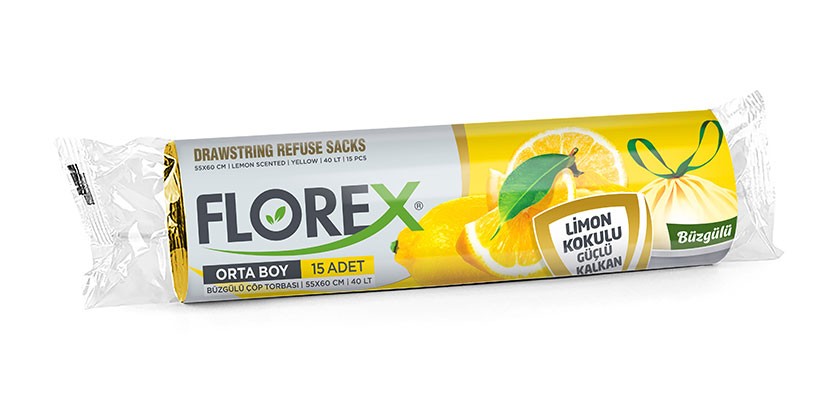 Limon Kokulu Büzgülü Orta Boy Çöp Torbası (Yeni Ürün)