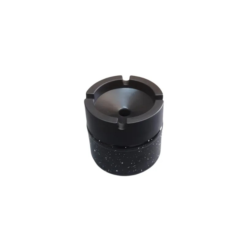 Desenli Siyah Cam Küllük 300 CC