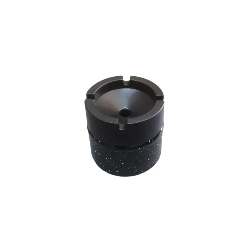 Desenli Siyah Cam Küllük 300 CC